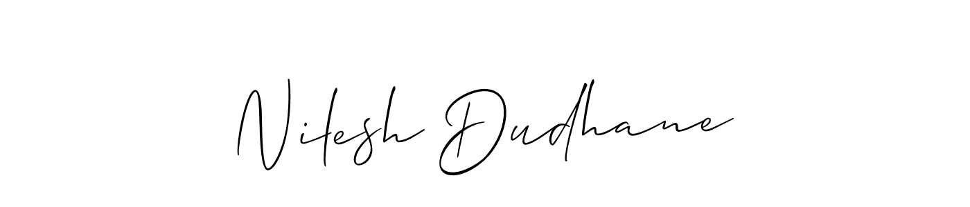 This is the best signature style for the Nilesh Dudhane name. Also you like these signature font (Allison_Script). Mix name signature. Nilesh Dudhane signature style 2 images and pictures png