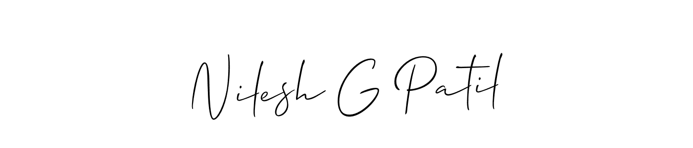 Make a beautiful signature design for name Nilesh G Patil. With this signature (Allison_Script) style, you can create a handwritten signature for free. Nilesh G Patil signature style 2 images and pictures png