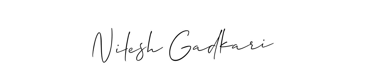 How to make Nilesh Gadkari name signature. Use Allison_Script style for creating short signs online. This is the latest handwritten sign. Nilesh Gadkari signature style 2 images and pictures png