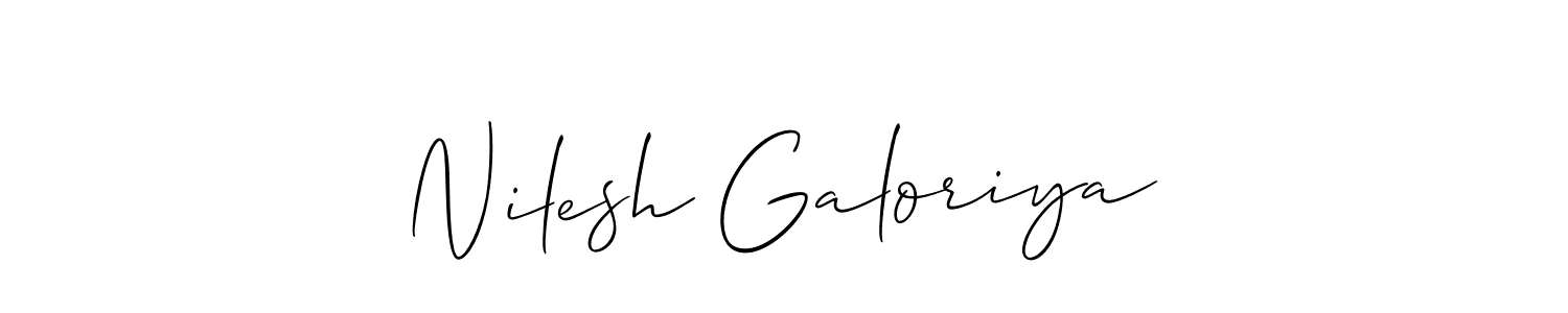 if you are searching for the best signature style for your name Nilesh Galoriya. so please give up your signature search. here we have designed multiple signature styles  using Allison_Script. Nilesh Galoriya signature style 2 images and pictures png