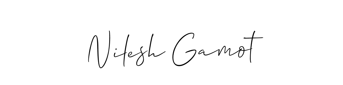 if you are searching for the best signature style for your name Nilesh Gamot. so please give up your signature search. here we have designed multiple signature styles  using Allison_Script. Nilesh Gamot signature style 2 images and pictures png