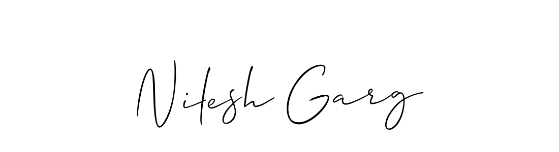 Make a beautiful signature design for name Nilesh Garg. With this signature (Allison_Script) style, you can create a handwritten signature for free. Nilesh Garg signature style 2 images and pictures png