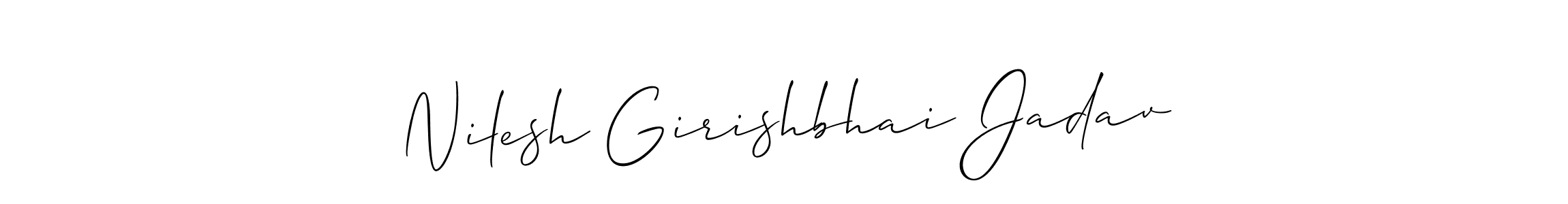 How to make Nilesh Girishbhai Jadav name signature. Use Allison_Script style for creating short signs online. This is the latest handwritten sign. Nilesh Girishbhai Jadav signature style 2 images and pictures png