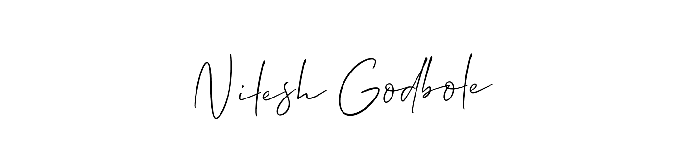 if you are searching for the best signature style for your name Nilesh Godbole. so please give up your signature search. here we have designed multiple signature styles  using Allison_Script. Nilesh Godbole signature style 2 images and pictures png