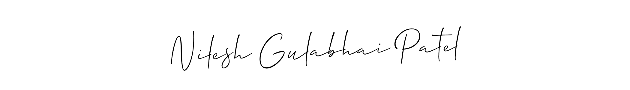 Design your own signature with our free online signature maker. With this signature software, you can create a handwritten (Allison_Script) signature for name Nilesh Gulabhai Patel. Nilesh Gulabhai Patel signature style 2 images and pictures png