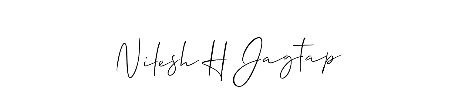 Design your own signature with our free online signature maker. With this signature software, you can create a handwritten (Allison_Script) signature for name Nilesh H Jagtap. Nilesh H Jagtap signature style 2 images and pictures png