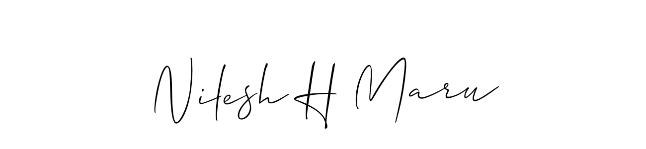 Design your own signature with our free online signature maker. With this signature software, you can create a handwritten (Allison_Script) signature for name Nilesh H Maru. Nilesh H Maru signature style 2 images and pictures png