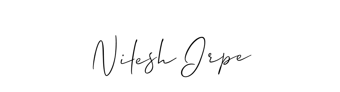 This is the best signature style for the Nilesh Irpe name. Also you like these signature font (Allison_Script). Mix name signature. Nilesh Irpe signature style 2 images and pictures png
