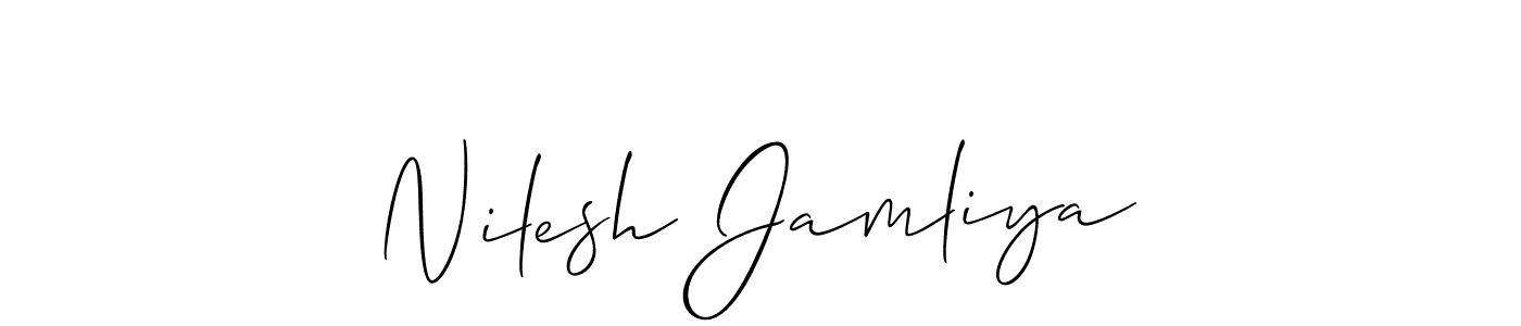 Design your own signature with our free online signature maker. With this signature software, you can create a handwritten (Allison_Script) signature for name Nilesh Jamliya. Nilesh Jamliya signature style 2 images and pictures png