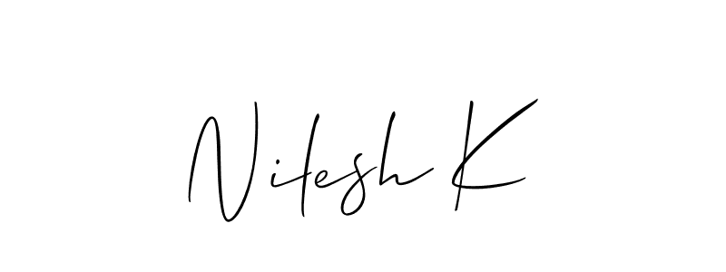 You should practise on your own different ways (Allison_Script) to write your name (Nilesh K) in signature. don't let someone else do it for you. Nilesh K signature style 2 images and pictures png