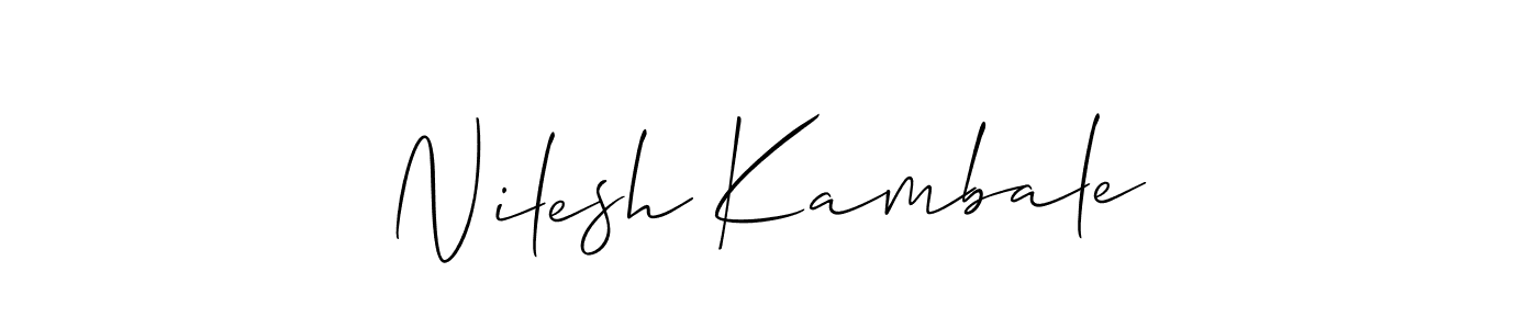 if you are searching for the best signature style for your name Nilesh Kambale. so please give up your signature search. here we have designed multiple signature styles  using Allison_Script. Nilesh Kambale signature style 2 images and pictures png