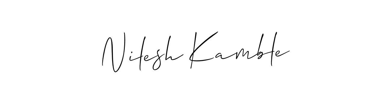 Create a beautiful signature design for name Nilesh Kamble. With this signature (Allison_Script) fonts, you can make a handwritten signature for free. Nilesh Kamble signature style 2 images and pictures png