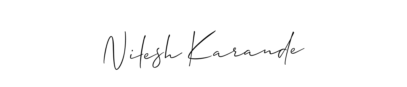 Make a short Nilesh Karande signature style. Manage your documents anywhere anytime using Allison_Script. Create and add eSignatures, submit forms, share and send files easily. Nilesh Karande signature style 2 images and pictures png