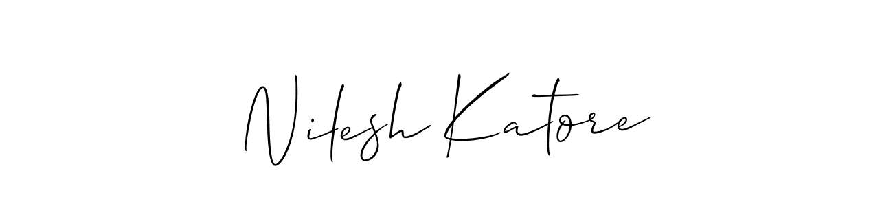 Allison_Script is a professional signature style that is perfect for those who want to add a touch of class to their signature. It is also a great choice for those who want to make their signature more unique. Get Nilesh Katore name to fancy signature for free. Nilesh Katore signature style 2 images and pictures png