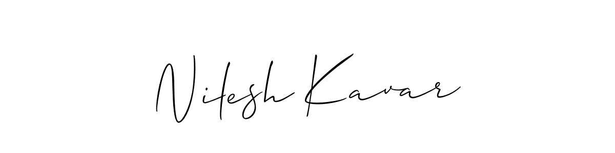 Nilesh Kavar stylish signature style. Best Handwritten Sign (Allison_Script) for my name. Handwritten Signature Collection Ideas for my name Nilesh Kavar. Nilesh Kavar signature style 2 images and pictures png