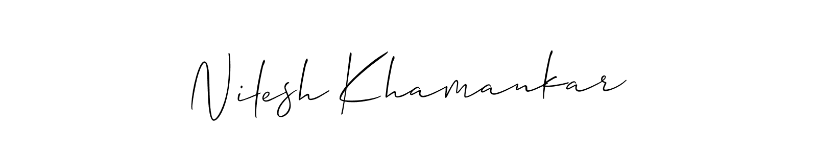 Nilesh Khamankar stylish signature style. Best Handwritten Sign (Allison_Script) for my name. Handwritten Signature Collection Ideas for my name Nilesh Khamankar. Nilesh Khamankar signature style 2 images and pictures png