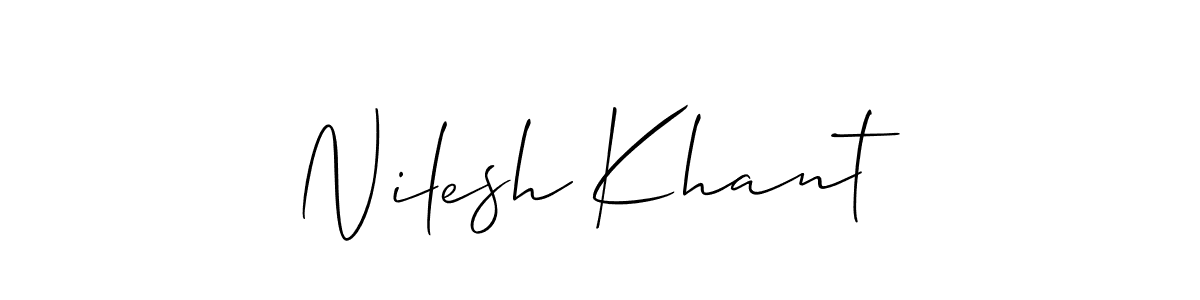 Design your own signature with our free online signature maker. With this signature software, you can create a handwritten (Allison_Script) signature for name Nilesh Khant. Nilesh Khant signature style 2 images and pictures png