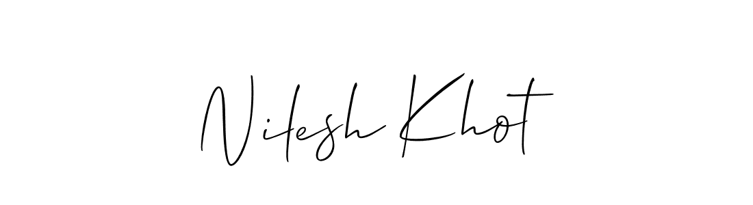 Nilesh Khot stylish signature style. Best Handwritten Sign (Allison_Script) for my name. Handwritten Signature Collection Ideas for my name Nilesh Khot. Nilesh Khot signature style 2 images and pictures png