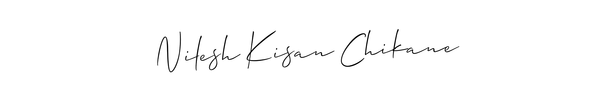 How to make Nilesh Kisan Chikane name signature. Use Allison_Script style for creating short signs online. This is the latest handwritten sign. Nilesh Kisan Chikane signature style 2 images and pictures png