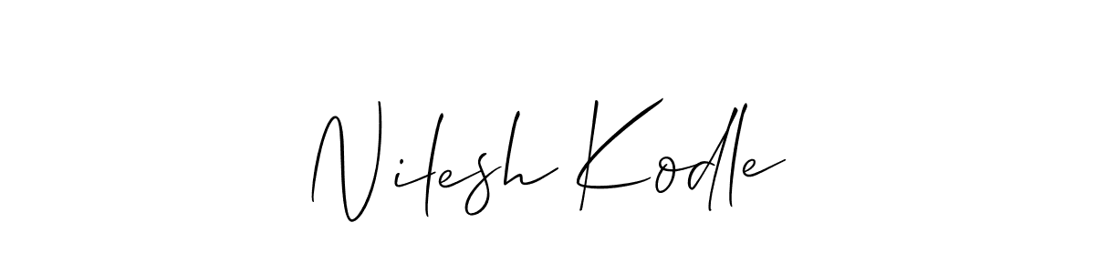 Similarly Allison_Script is the best handwritten signature design. Signature creator online .You can use it as an online autograph creator for name Nilesh Kodle. Nilesh Kodle signature style 2 images and pictures png