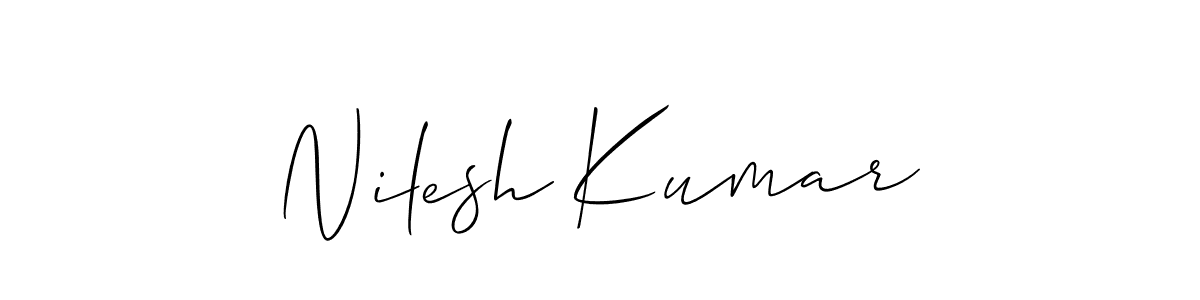 How to make Nilesh Kumar name signature. Use Allison_Script style for creating short signs online. This is the latest handwritten sign. Nilesh Kumar signature style 2 images and pictures png