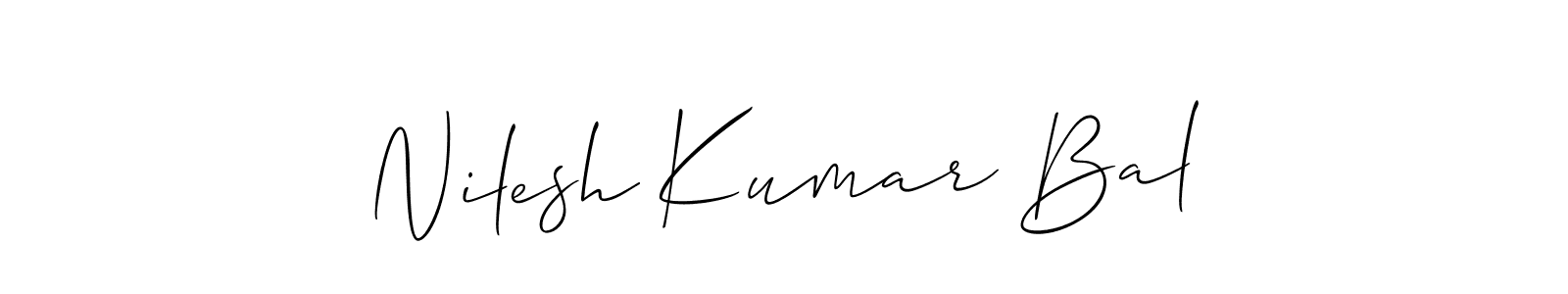 Use a signature maker to create a handwritten signature online. With this signature software, you can design (Allison_Script) your own signature for name Nilesh Kumar Bal. Nilesh Kumar Bal signature style 2 images and pictures png