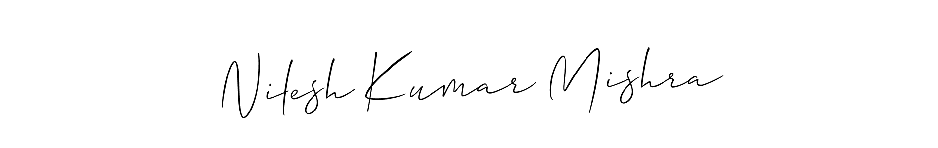 You should practise on your own different ways (Allison_Script) to write your name (Nilesh Kumar Mishra) in signature. don't let someone else do it for you. Nilesh Kumar Mishra signature style 2 images and pictures png