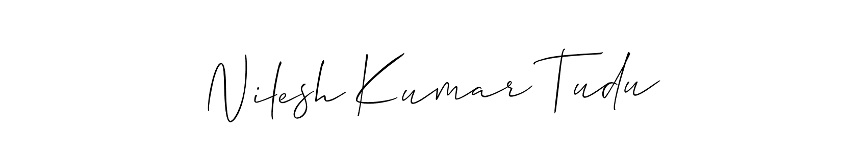 Use a signature maker to create a handwritten signature online. With this signature software, you can design (Allison_Script) your own signature for name Nilesh Kumar Tudu. Nilesh Kumar Tudu signature style 2 images and pictures png