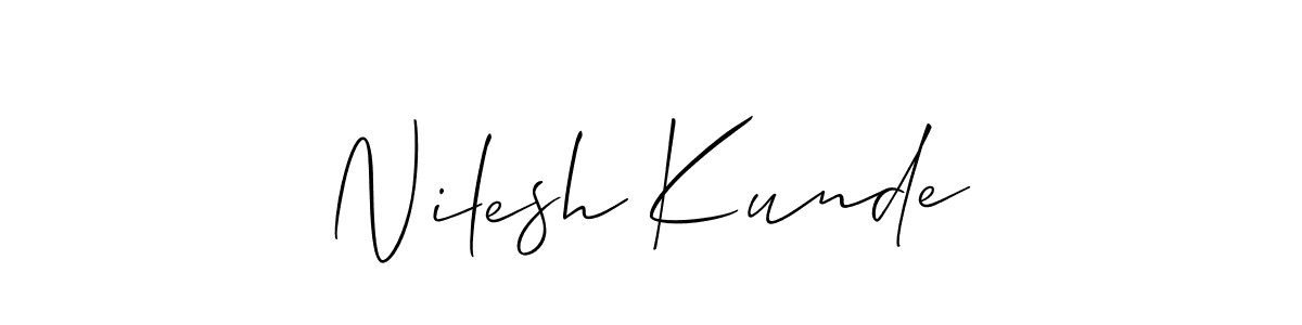 Create a beautiful signature design for name Nilesh Kunde. With this signature (Allison_Script) fonts, you can make a handwritten signature for free. Nilesh Kunde signature style 2 images and pictures png