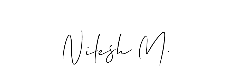 if you are searching for the best signature style for your name Nilesh M.. so please give up your signature search. here we have designed multiple signature styles  using Allison_Script. Nilesh M. signature style 2 images and pictures png