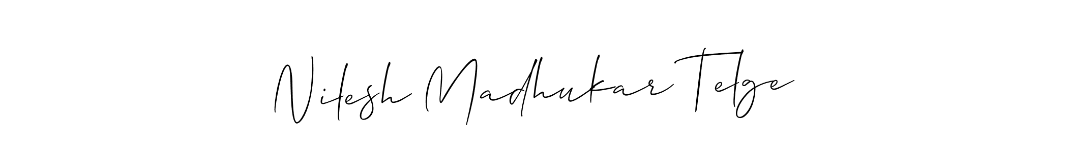 This is the best signature style for the Nilesh Madhukar Telge name. Also you like these signature font (Allison_Script). Mix name signature. Nilesh Madhukar Telge signature style 2 images and pictures png