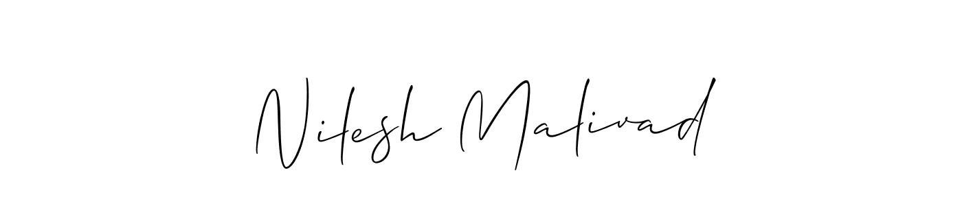 How to Draw Nilesh Malivad signature style? Allison_Script is a latest design signature styles for name Nilesh Malivad. Nilesh Malivad signature style 2 images and pictures png