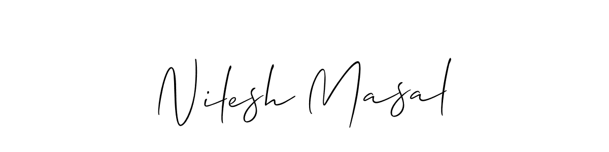 if you are searching for the best signature style for your name Nilesh Masal. so please give up your signature search. here we have designed multiple signature styles  using Allison_Script. Nilesh Masal signature style 2 images and pictures png