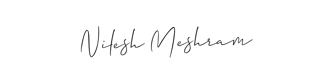 This is the best signature style for the Nilesh Meshram name. Also you like these signature font (Allison_Script). Mix name signature. Nilesh Meshram signature style 2 images and pictures png