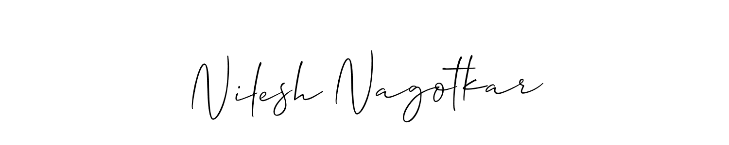 You should practise on your own different ways (Allison_Script) to write your name (Nilesh Nagotkar) in signature. don't let someone else do it for you. Nilesh Nagotkar signature style 2 images and pictures png