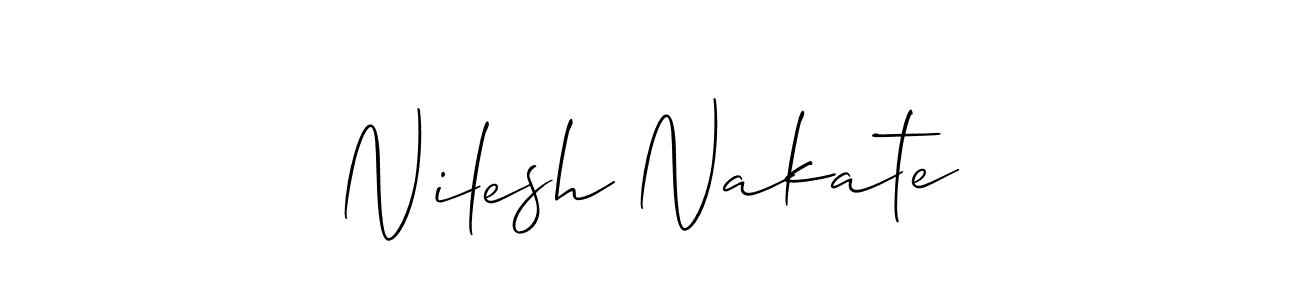 This is the best signature style for the Nilesh Nakate name. Also you like these signature font (Allison_Script). Mix name signature. Nilesh Nakate signature style 2 images and pictures png
