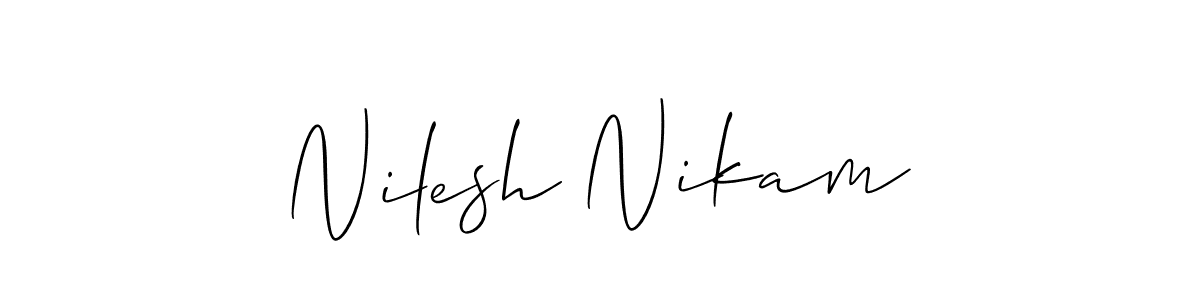 You should practise on your own different ways (Allison_Script) to write your name (Nilesh Nikam) in signature. don't let someone else do it for you. Nilesh Nikam signature style 2 images and pictures png