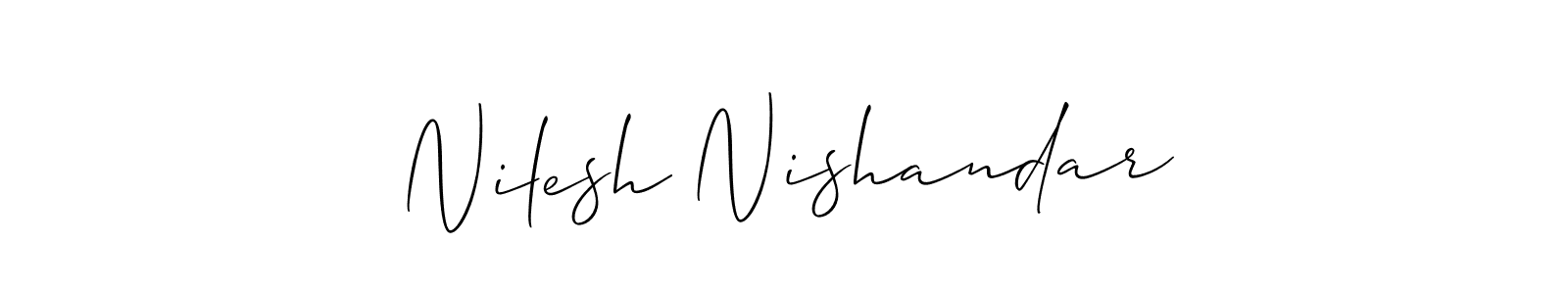Use a signature maker to create a handwritten signature online. With this signature software, you can design (Allison_Script) your own signature for name Nilesh Nishandar. Nilesh Nishandar signature style 2 images and pictures png