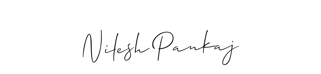 You should practise on your own different ways (Allison_Script) to write your name (Nilesh Pankaj) in signature. don't let someone else do it for you. Nilesh Pankaj signature style 2 images and pictures png