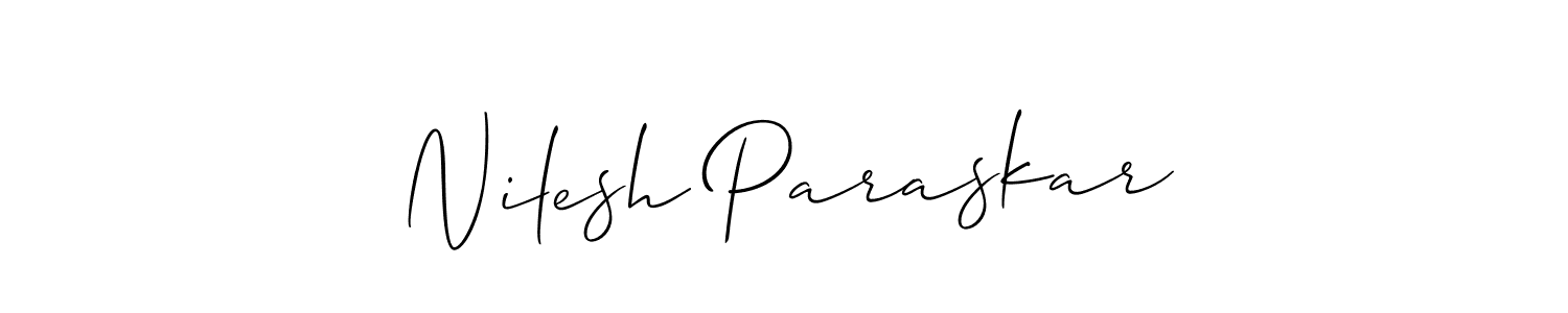 Nilesh Paraskar stylish signature style. Best Handwritten Sign (Allison_Script) for my name. Handwritten Signature Collection Ideas for my name Nilesh Paraskar. Nilesh Paraskar signature style 2 images and pictures png