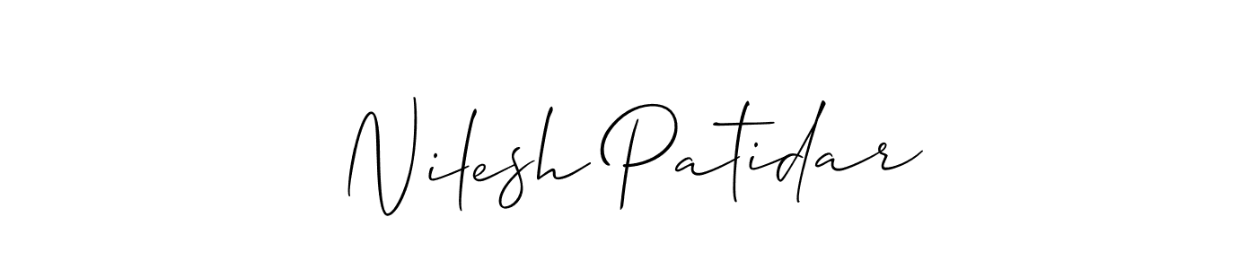 You should practise on your own different ways (Allison_Script) to write your name (Nilesh Patidar) in signature. don't let someone else do it for you. Nilesh Patidar signature style 2 images and pictures png