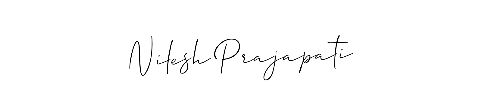 How to make Nilesh Prajapati signature? Allison_Script is a professional autograph style. Create handwritten signature for Nilesh Prajapati name. Nilesh Prajapati signature style 2 images and pictures png