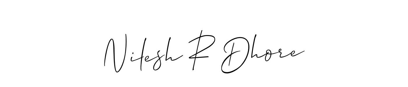 Also You can easily find your signature by using the search form. We will create Nilesh R Dhore name handwritten signature images for you free of cost using Allison_Script sign style. Nilesh R Dhore signature style 2 images and pictures png