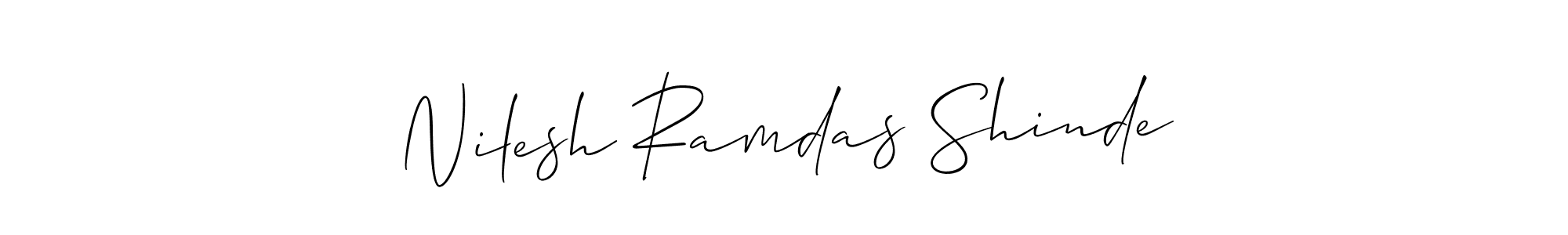 Make a beautiful signature design for name Nilesh Ramdas Shinde. With this signature (Allison_Script) style, you can create a handwritten signature for free. Nilesh Ramdas Shinde signature style 2 images and pictures png