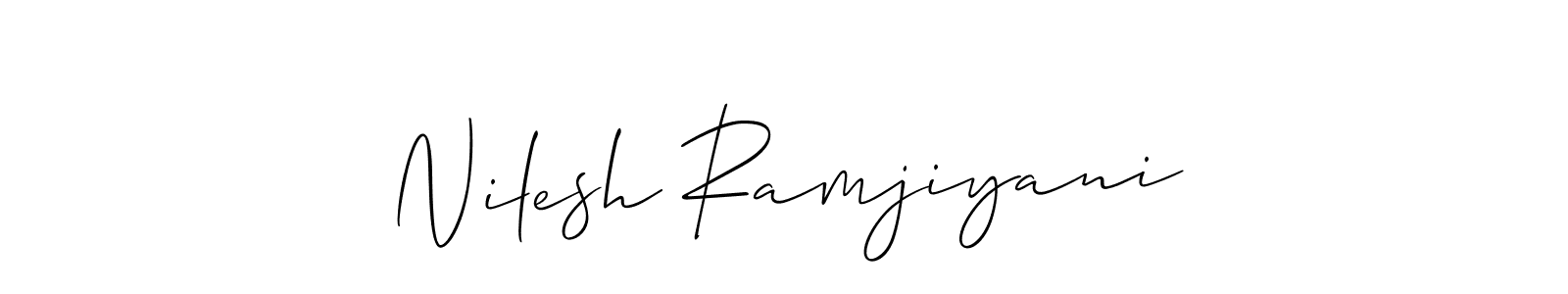 Make a beautiful signature design for name Nilesh Ramjiyani. With this signature (Allison_Script) style, you can create a handwritten signature for free. Nilesh Ramjiyani signature style 2 images and pictures png