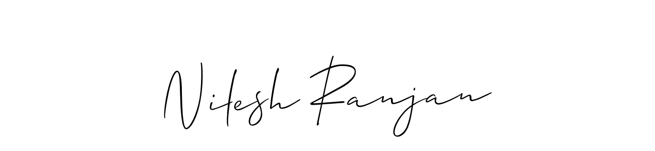 How to make Nilesh Ranjan name signature. Use Allison_Script style for creating short signs online. This is the latest handwritten sign. Nilesh Ranjan signature style 2 images and pictures png