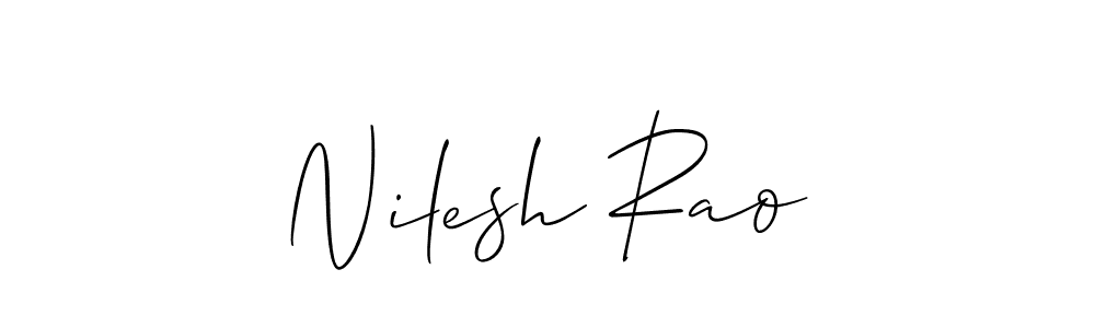 How to make Nilesh Rao name signature. Use Allison_Script style for creating short signs online. This is the latest handwritten sign. Nilesh Rao signature style 2 images and pictures png
