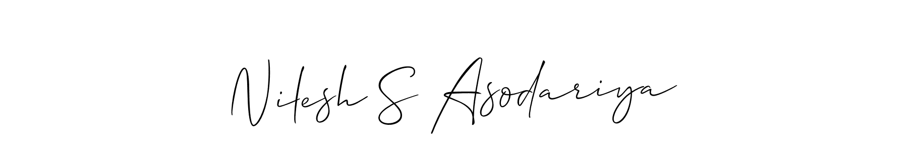 Use a signature maker to create a handwritten signature online. With this signature software, you can design (Allison_Script) your own signature for name Nilesh S Asodariya. Nilesh S Asodariya signature style 2 images and pictures png