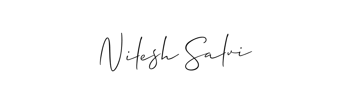 How to make Nilesh Salvi signature? Allison_Script is a professional autograph style. Create handwritten signature for Nilesh Salvi name. Nilesh Salvi signature style 2 images and pictures png