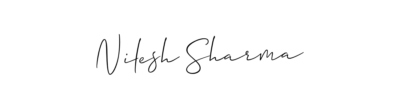 Make a beautiful signature design for name Nilesh Sharma. With this signature (Allison_Script) style, you can create a handwritten signature for free. Nilesh Sharma signature style 2 images and pictures png